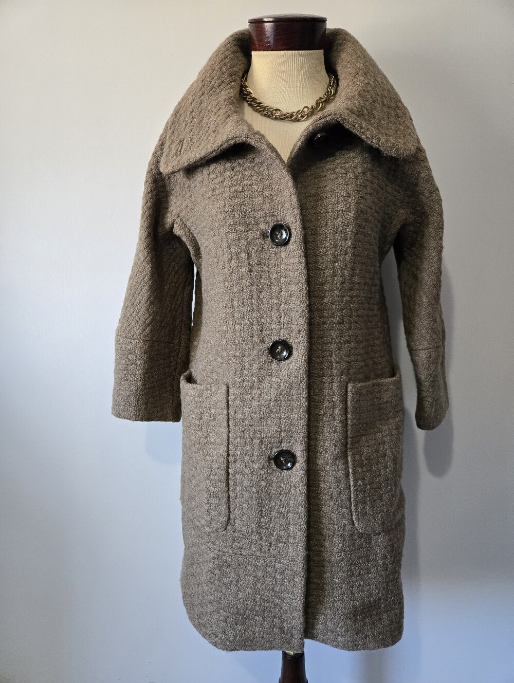 Banana Republic  Wool-Blend Taupe Coat